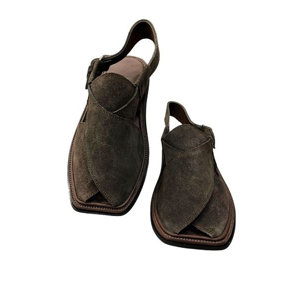 🤎 Brown Suede Peshawari Chappal