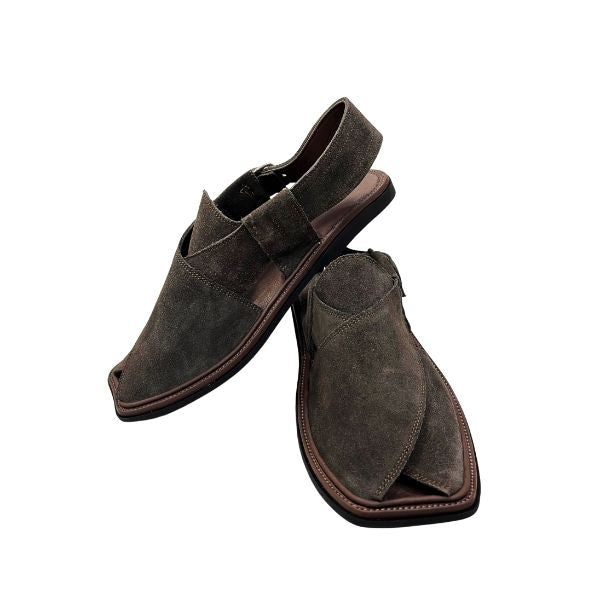 🤎 Brown Suede Peshawari Chappal