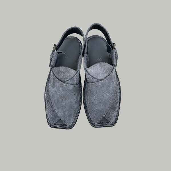 ⚙️ Simple Gray Suede Peshawari Chappal