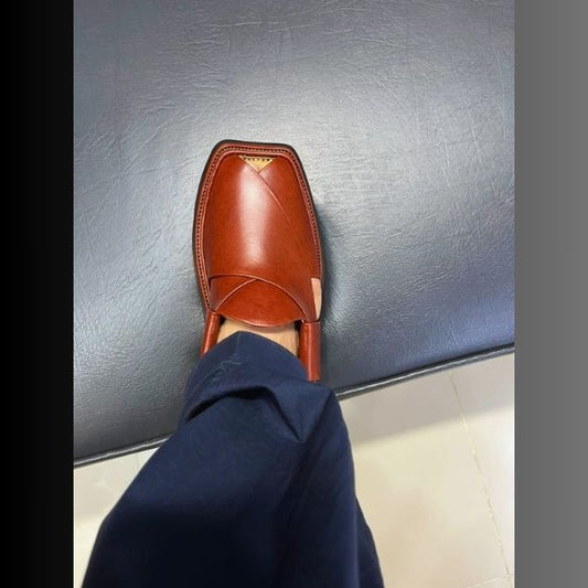 🔥 Smart Zalimi Red Peshawari Chappal