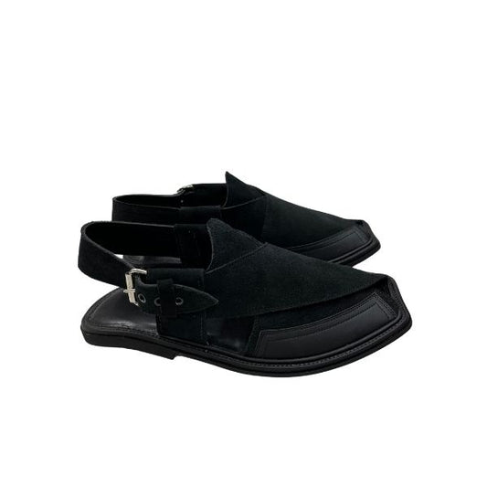 Black Suede Peshawari Chappal