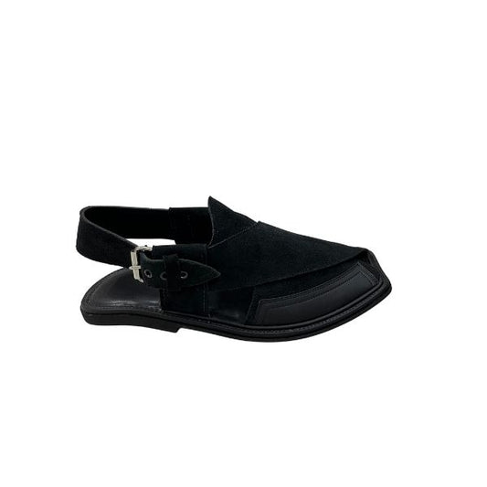 Black Suede Peshawari Chappal